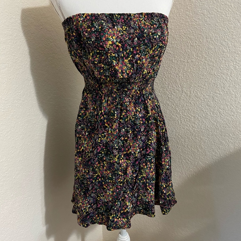 Strapless floral dress